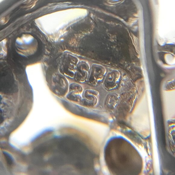 Joseph Esposito Sterling Silver 925 Pearl & Cubic Zirconia Cocktail Ring Sz 7 - Picture 9 of 16